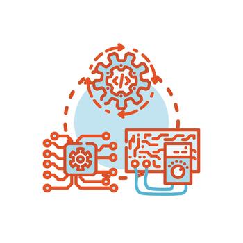 concepts Integrated system testing process for software development. vector