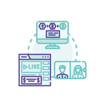 Progressive. web app concept development variations and implementation vector