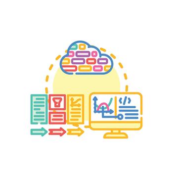 datos. extracción Procesando multiestilo y análisis concepto vector