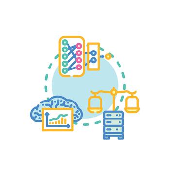 Networked computing platform. styles system infrastructure concept vector