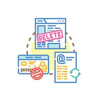 base de datos operaciones con sql limpiar insertar actualizar. Eliminar icono vector