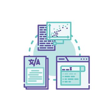 Intelligent copywriting tool. developing content using artificial clean intelligence vector