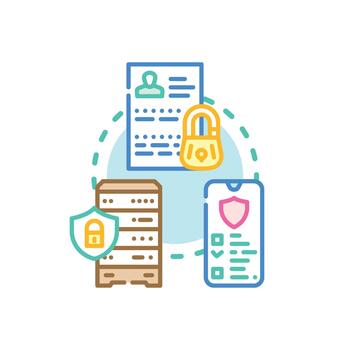 Protected concepts admin authentication securing digital data access. vector
