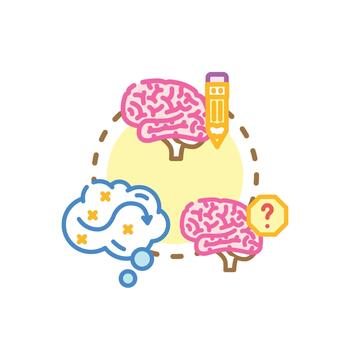 Quickly developing variants ideas and creatively. thinking process vector