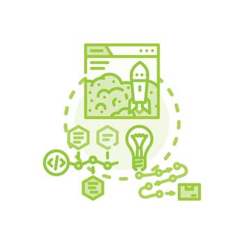 Software application launch strategy development process vector