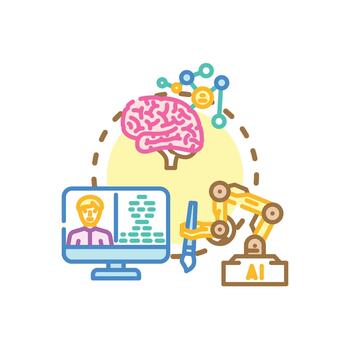 edition Tech driven creativity process. developing artificial intelligence concept vector