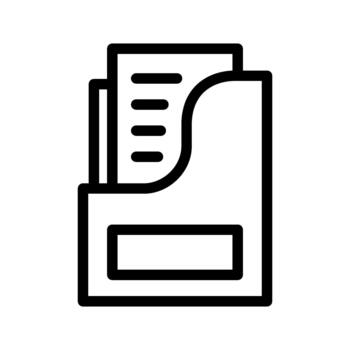abierto carpeta interfaz con documentos punto de vista vector