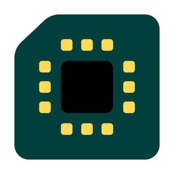 Processor flat icon vector