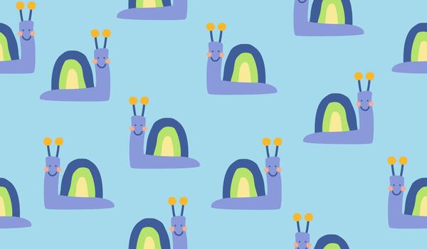 Cute snails pattern design vector