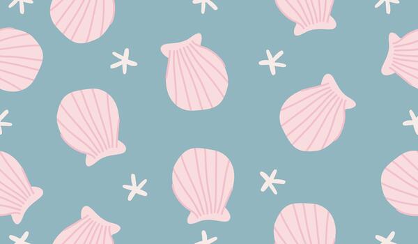Cutie shell pattern background vector