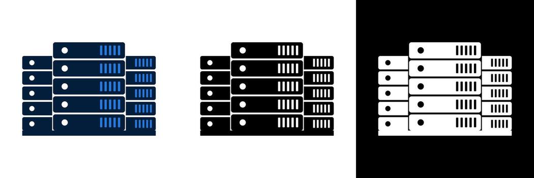servidor estante icono, datos centro, red, alojamiento, base de datos, nube informática. vector