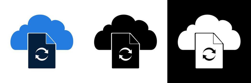 nube informática archivo sincronización y datos actualizar icono. vector