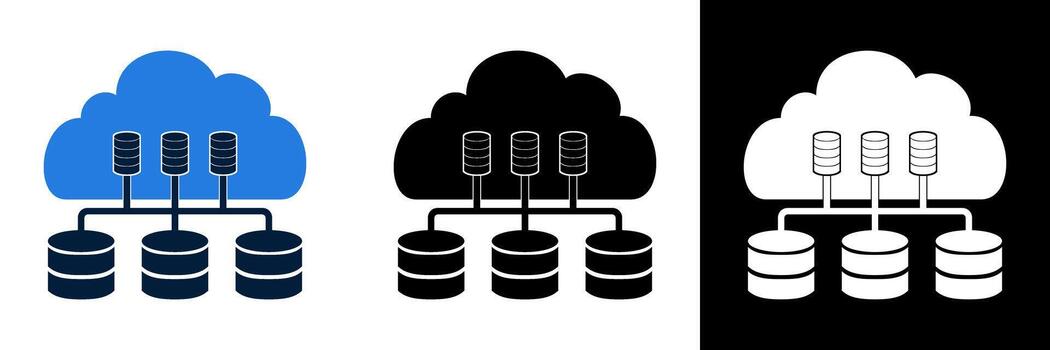 Cloud Computing and Database Storage Network Icon. vector