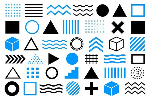 Abstract Geometric Pattern Elements Collection vector