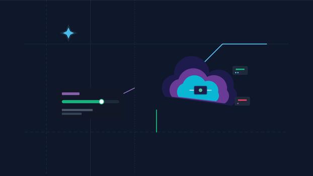 Cloud computing dashboard interface flat illustration for data software storage vector
