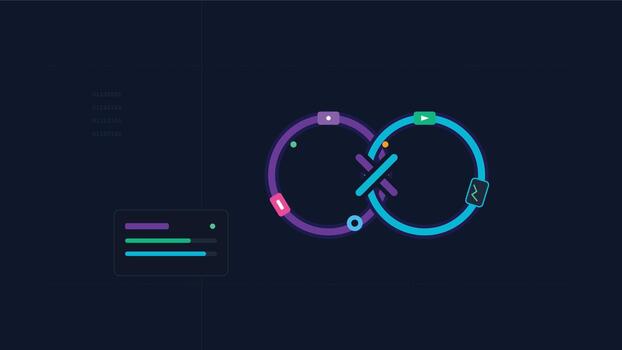 Infinity software loop flat graphic digital interface element vector