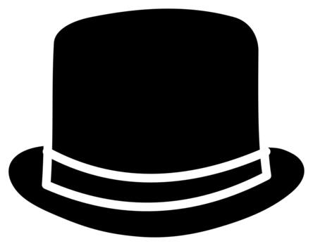 Solid Black Classic Top Hat vector