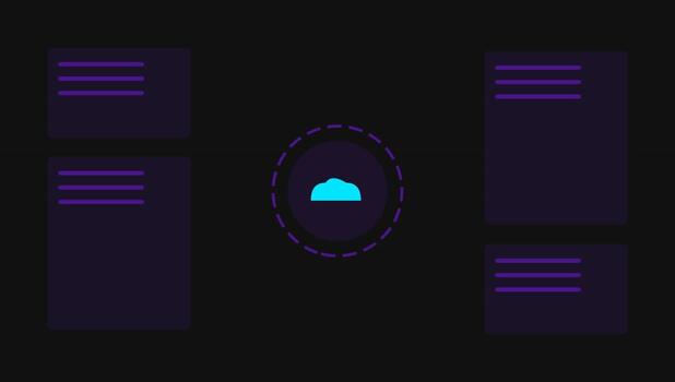 nuage l'informatique Les données synchronisation interface animation video