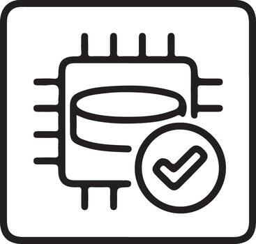 Certified Microchip Processor Hardware Component Icon vector
