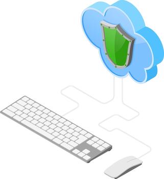 Cloud Computing Technology Isometric with Isometric Cloud Computing Cloud Computer Internet vector