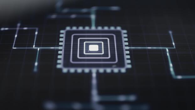 Microprocessor Icon Represents AI Computing Infrastructure video