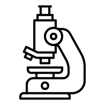 microscopio icono para estudiando microscópicamente pequeño objetos vector