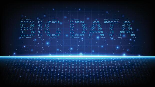 Abstract digital technology background with big data text and binary code vector