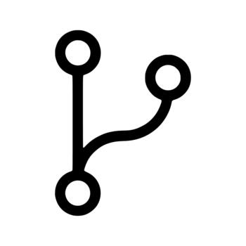 Software Code Branch Fork Version Control Developer Workflow Outline Icon vector
