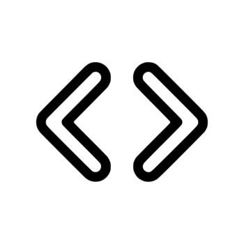 Minimalist Outline Coding Angle Bracket Sign Web Developer Programming Technology Icon vector