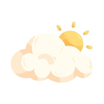 Dom detrás nube vector