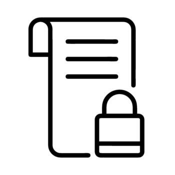 Document Security Padlock Icon vector