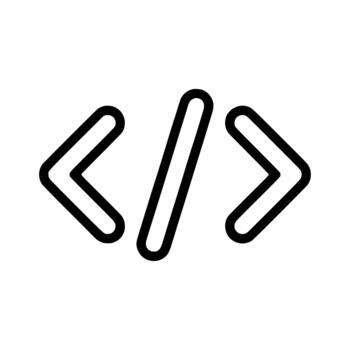 Minimalist Outline Coding Programming Bracket Syntax Technology Icon vector