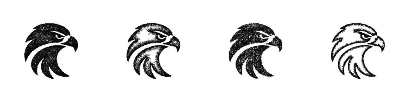 Sketch hawk logos vector