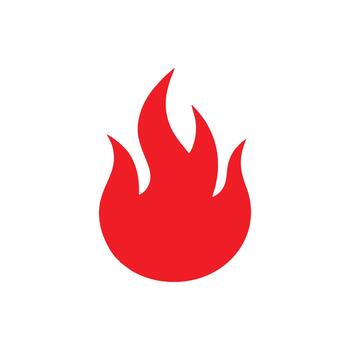 flame icon flat design vector