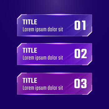 Futuristic Numbered Gradient Label Bars vector