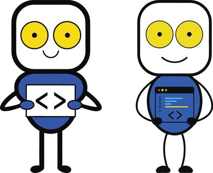 AI Robot Programming Computer Code vector