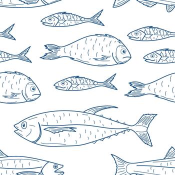 Fish seamless pattern vector