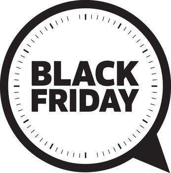 Black friday clock countdown timer vector
