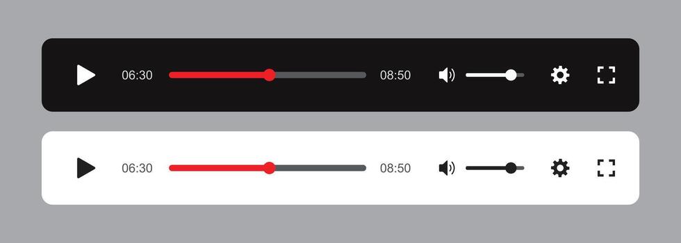 player interface control panel set vector