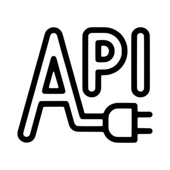 Outline API Connection Plug Technology Interface Integration Software Development Icon vector