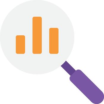 Data Analytics Flat Icon with Graph Elements vector