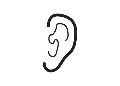 simple ear icon vector
