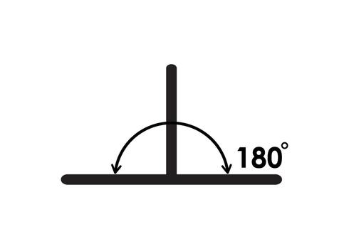 180-degree angle icon vector