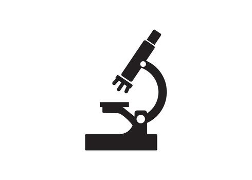 sencillo microscopio icono vector