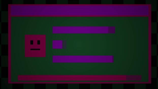 Pixel Schnittstelle mit Fortschritt Riegel Wird geladen Daten auf Bildschirm video