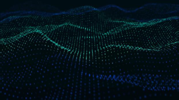 Technology binary data wave, Digital binary data technology background video