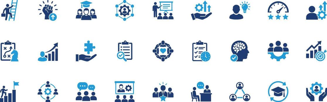 Building Capacity Solid Icon Set vector