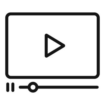 Play button player interface with progress bar icon vector