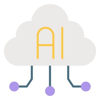 Artificial Intelligence Cloud Network Icon vector