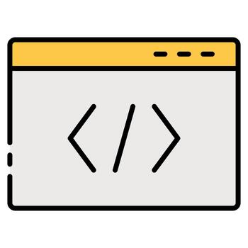 artificial inteligencia código ventana lleno icono vector